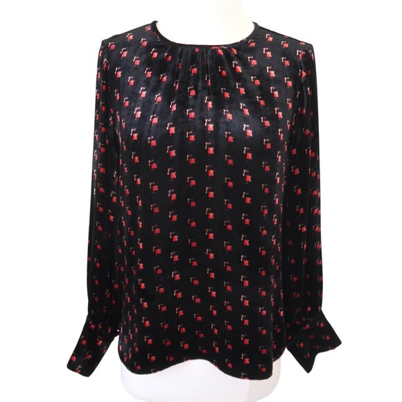 PIERRE-LOUIS MASCIA printed velvet blouse sz XS - Picture 2 of 7